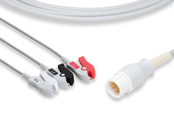 Philips ECG patient cable assembly for non-invasive cardiac monitoring with multiple lead connectors.