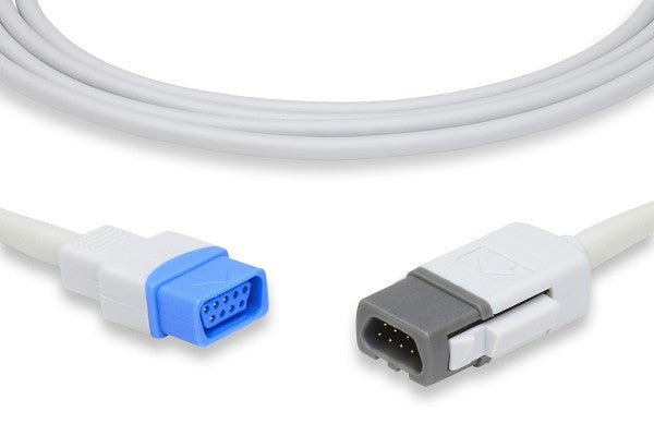 SpO\u2082 (pulse oximetry) adapter or extension cable, compatible with medical monitors from manufacturers like GE and Datex Ohmeda