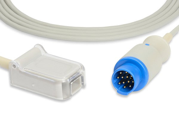 Medical SpO2 adapter cable that is compatible with various Philips medical monitors and Masimo sensors