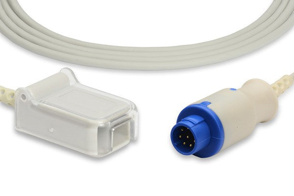 Medical SpO2 adapter cable that is compatible with various Philips medical monitors and Masimo sensors