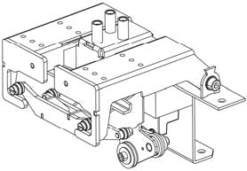 The image displays a Festo HGPT series parallel pneumatic gripper, a component used in automation and manufacturing processes
