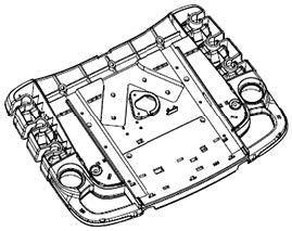 The image is a technical drawing of a Husqvarna 532441208 fender for a lawn tractor