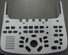 This is an English control panel overlay for a Philips iE33 ultrasound machine