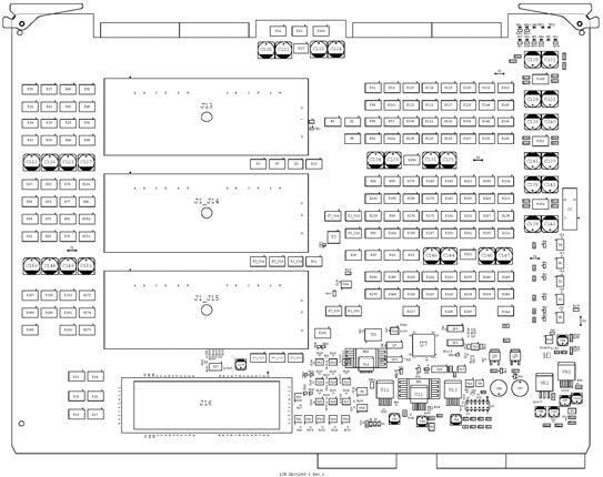 This is a printed circuit board (PCB) assembly drawing for a specific electronic product