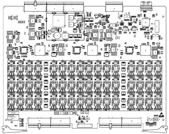 This is a technical drawing of a printed circuit board (PCB), likely for a Vecow UE-1000 USB 3.0 expansion module