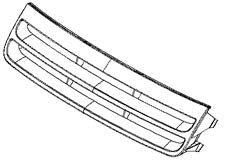 This is a vehicle radiator grille is an automotive part used to cover an opening in the body of a vehicle.