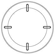 This image is a line drawing of a smoke alarm base
