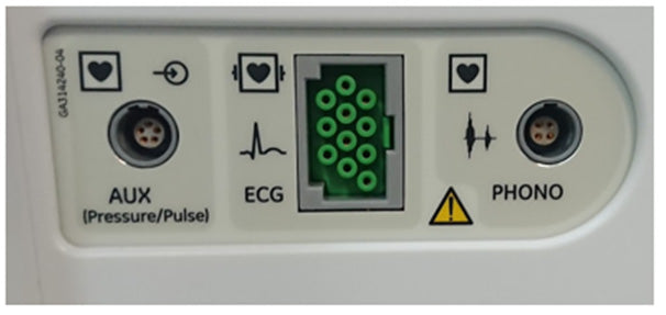 This is an I/O panel from a GE Logiq 9 or E9 ultrasound machine