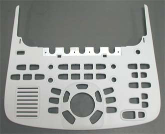 This is the lower operating panel assembly used in GE HealthCare ultrasound systems, specifically the Aurora model for machines like the Vivid E95