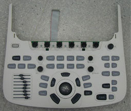 This is the lower operating panel for a GE Vivid E95 ultrasound system.