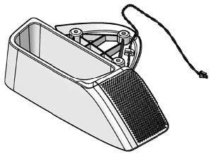 This image displays the dust box (Microfilter system) and the connecting cord for a Bosch PSM 160 A multi-sander
