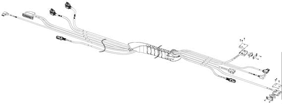 This image displays a technical diagram of a wire harness assembly