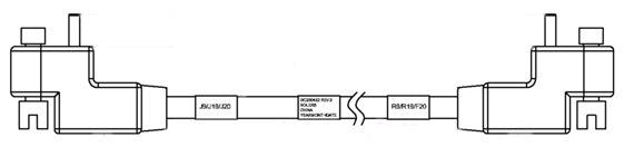 This appears to be a technical drawing for a specialized test cable, likely an EMC test cable