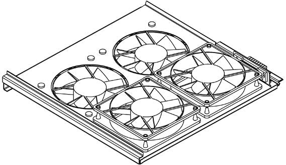 This is a fan tray assembly, likely for a server, network switch, or rack-mounted equipment