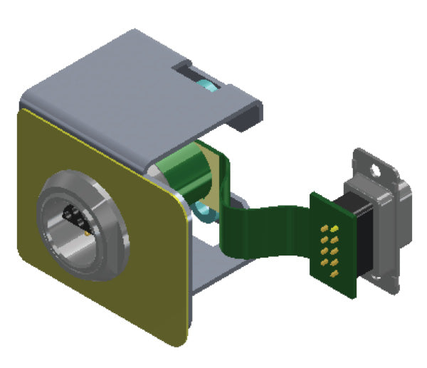This appears to be a smart electronic cabinet or drawer lock assembly, possibly a biometric fingerprint model.