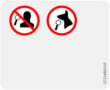 The image displays two universal prohibition signs, indicating that certain actions are not permitted