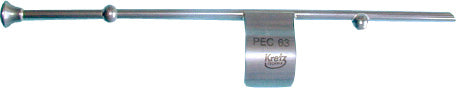 This is a reusable stainless steel biopsy needle guide, possibly for an ultrasound probe