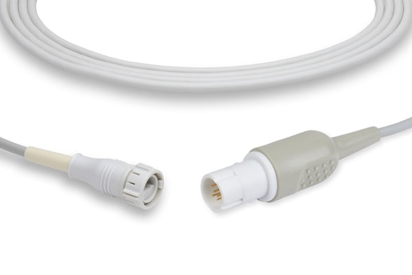 This is an AAMI-compatible Invasive Blood Pressure (IBP) adapter cable with a BD connector