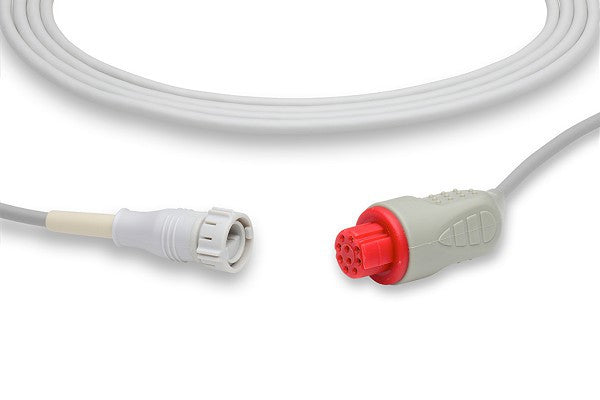 Invasive Blood Pressure (IBP) adapter cable, used to connect a disposable pressure transducer to a patient monitor