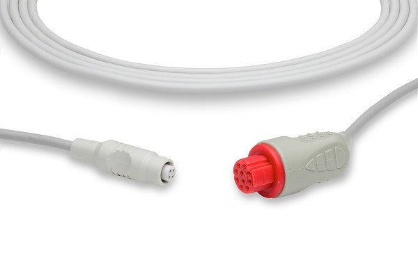 Invasive Blood Pressure (IBP) adapter cable, used to connect a disposable pressure transducer to a patient monitor