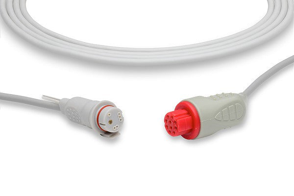 Invasive Blood Pressure (IBP) adapter cable, used to connect a disposable pressure transducer to a patient monitor