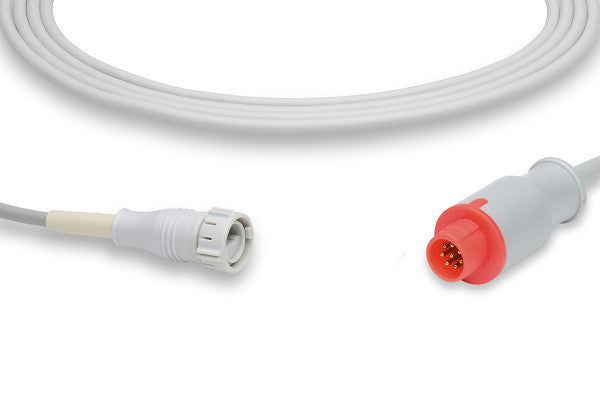 Invasive Blood Pressure (IBP) adapter cable used for connecting patient monitors to pressure transducers