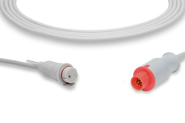 Invasive Blood Pressure (IBP) adapter cable used for connecting patient monitors to pressure transducers