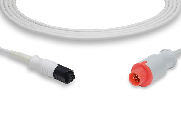 Invasive Blood Pressure (IBP) adapter cable used for connecting patient monitors to pressure transducers