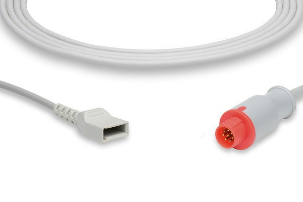 Invasive Blood Pressure (IBP) adapter cable used for connecting patient monitors to pressure transducers