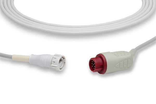 Invasive Blood Pressure (IBP) adapter cable used for connecting patient monitors to pressure transducers