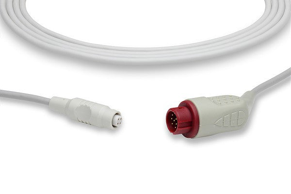 Invasive Blood Pressure (IBP) adapter cable used for connecting patient monitors to pressure transducers