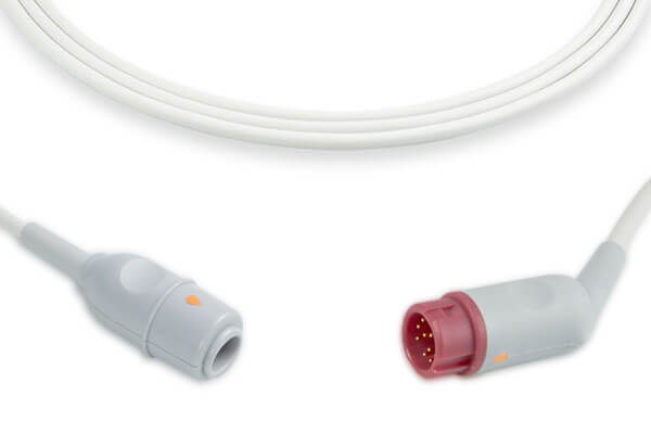 Philips-compatible Invasive Blood Pressure (IBP) adapter cable, used in medical settings to connect disposable pressure transducers to patient monitors