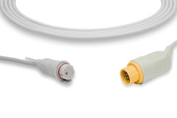 Invasive blood pressure (IBP) adapter cable, a medical device accessory used to connect IBP transducers to patient monitors