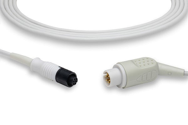 AAMI compatible IBP adapter cable, which connects a medical device to an Invasive Blood Pressure (IBP) transducer