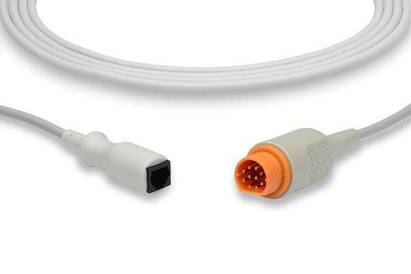 Invasive Blood Pressure (IBP) adapter cable, used in patient monitoring systems to connect a disposable pressure transducer to a monitor