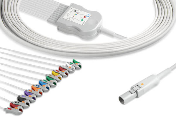 10-lead direct-connect EKG/ECG cable used for electrocardiogram machines.