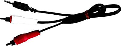 3.5mm stereo audio male to 2 RCA male cable.