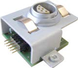 This is a PS/2 6-pin Mini-DIN female connector designed for PCB mounting. It is used to connect older computer keyboards or mice to a PC motherboard or a development board for interfacing projects