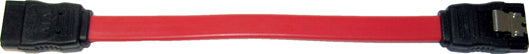 This is a red SATA III data cable with locking latches
