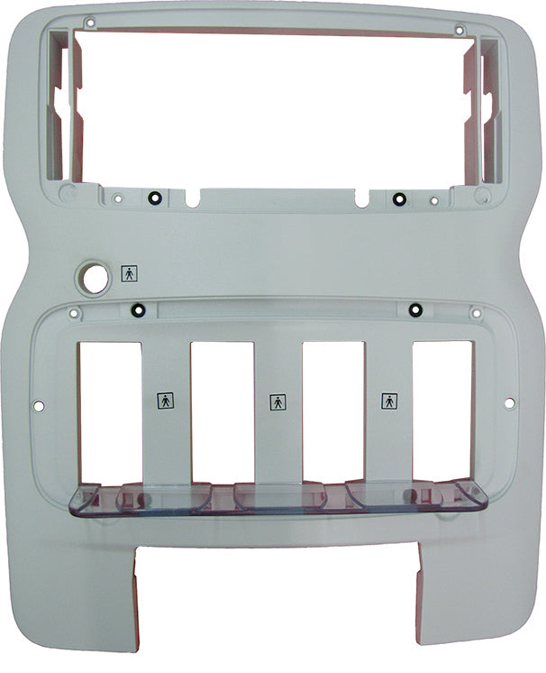 This is a vehicle dashboard radio trim bezel or dash kit. It is likely an aftermarket product designed to facilitate the installation of a double-DIN stereo system into specific vehicle models