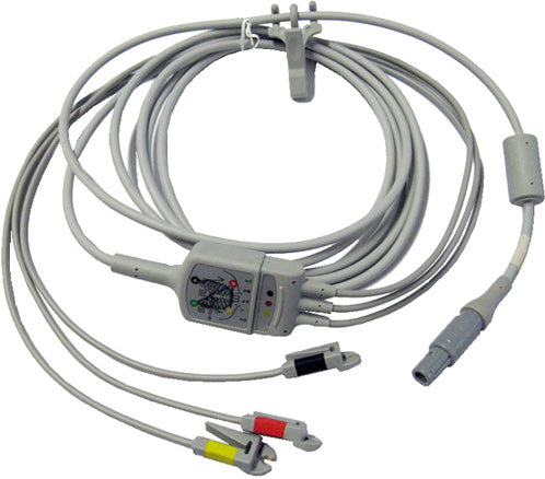 This is an ECG patient cable is a 3-lead cable, meaning it uses three connectors for monitoring