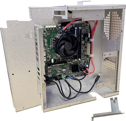 This image displays the internal components of an industrial personal computer (IPC) chassis, likely an Advantech IPC-320