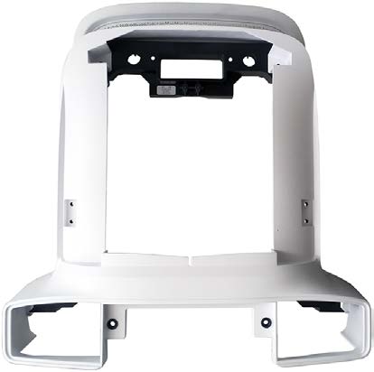 This appears to be a white plastic rear bumper spoiler for a Land Rover Range Rover Evoque L538 (2012-2019).