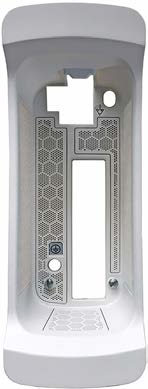 This is the front faceplate of an original white Microsoft Xbox 360 video game console