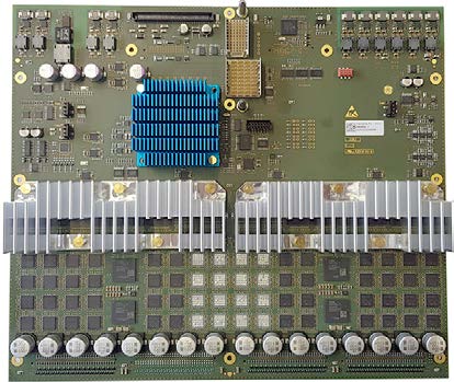 This is a GE Healthcare Voluson Expert 22 front-end acquisition board, also known as a TAC200 acquisition board, used in ultrasound systems
