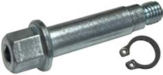 This is likely a motorcycle half axle or a similar type of flanged bolt and c-clip assembly used in vehicle engineering