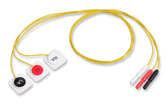 3 Leads Radiotranslucent Adhesive Electrode - Adult - Box of 10 - GE Healthcare Compatible Disposable ECG Leadwire