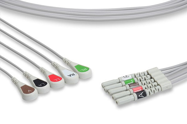 This is a Philips-compatible 5-lead snap ECG leadwire