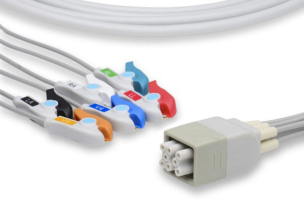 This is a Philips-compatible 6-lead snap ECG leadwire