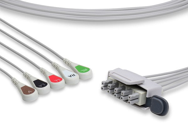 This product is a set of GE Healthcare compatible ECG telemetry 5 leadwires, which are used for patient monitoring in clinical settings.